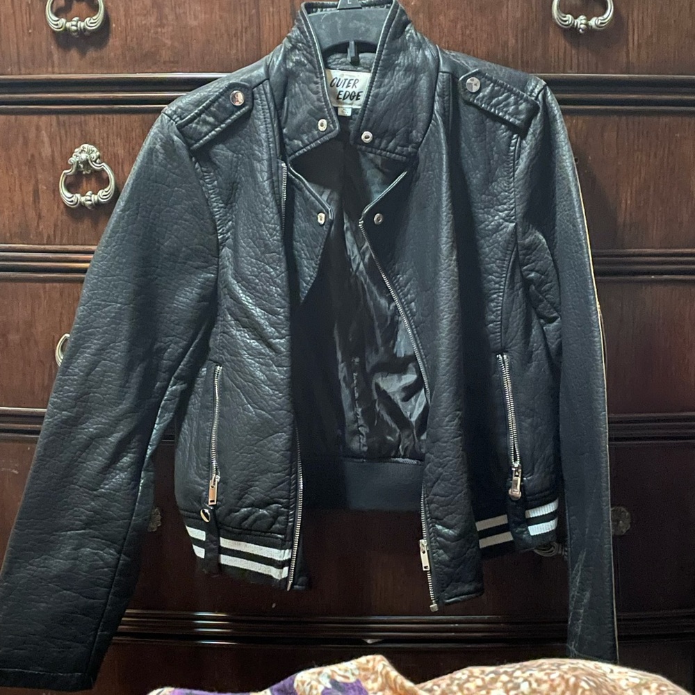 SOLD-Black faux leather jacket
